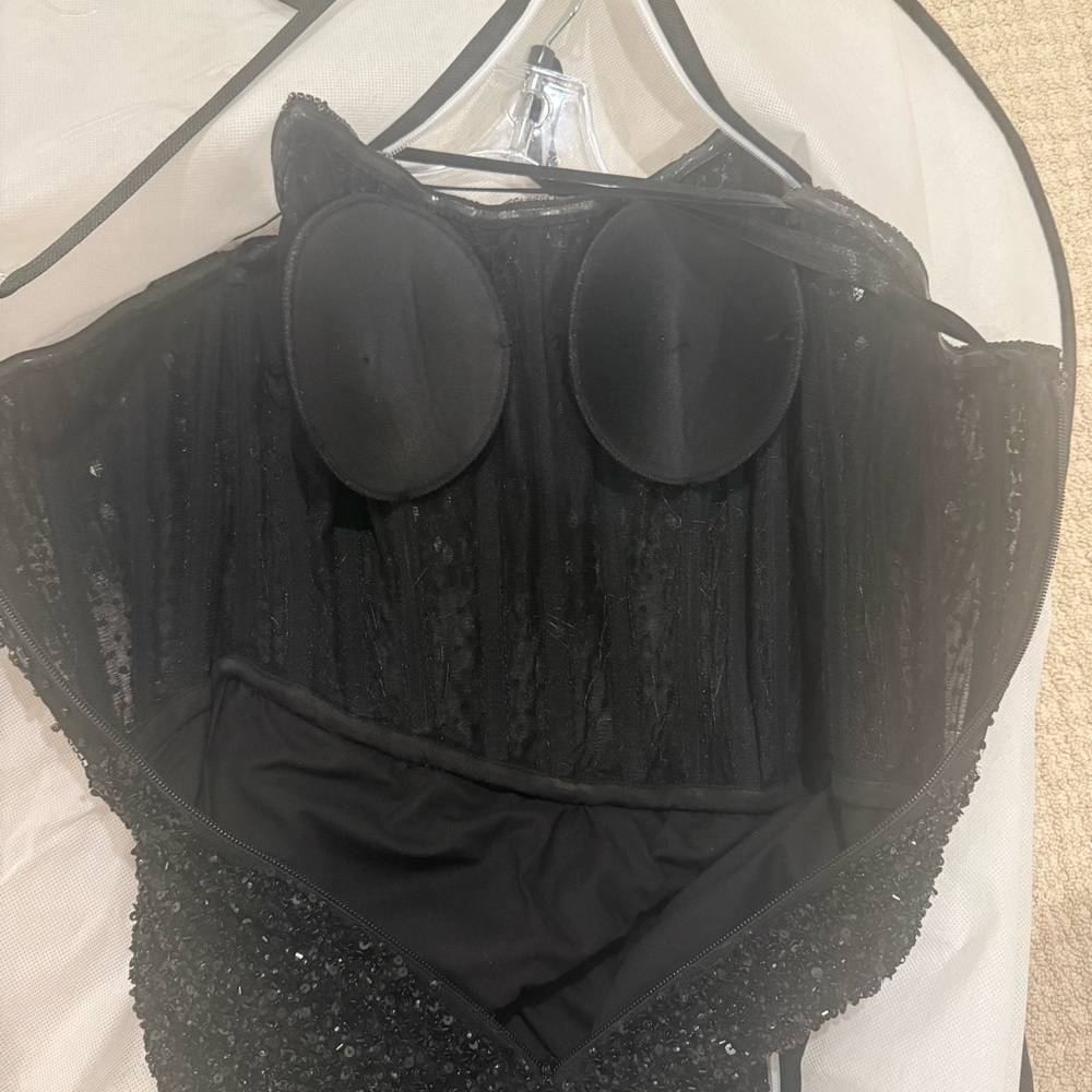 Terry Costa Black Beaded Prom Dress - Picture 6 of 6